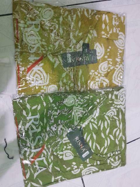 Risna Batik Gamis Lusia Resleting Busui Cap Rayon Santung Super Allsize
