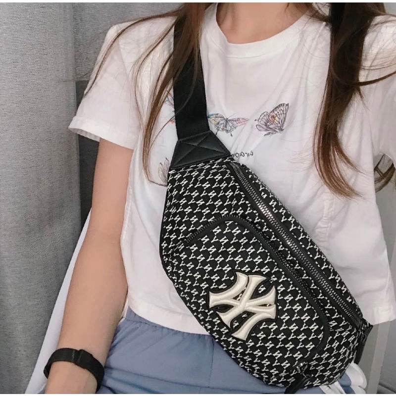 Tas Waistbag Pria MLB NY Yankees Monogram - Black