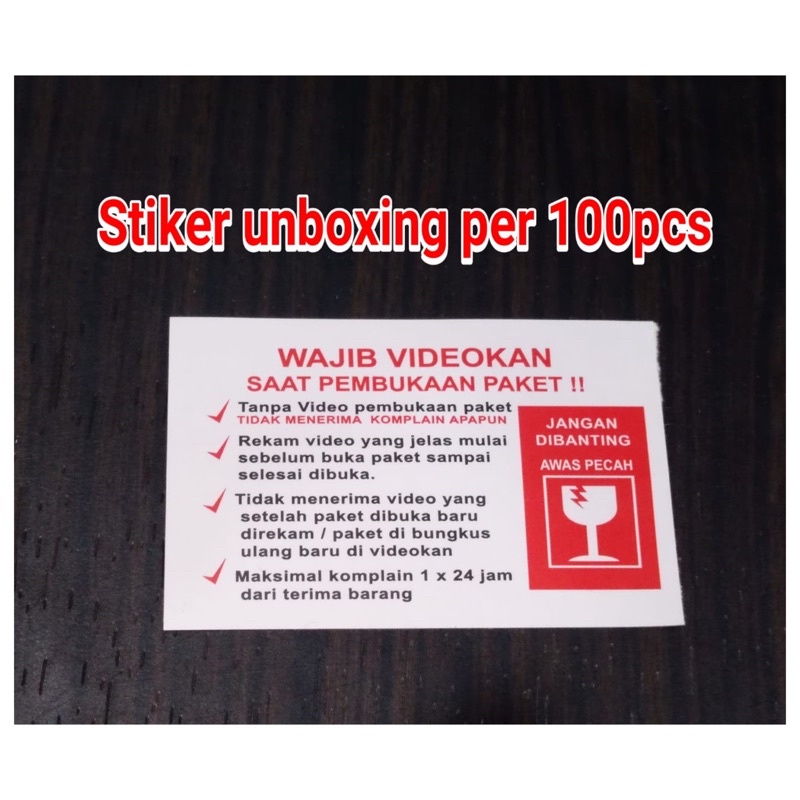 

Stiker Unboxing Isi 100 Pcs