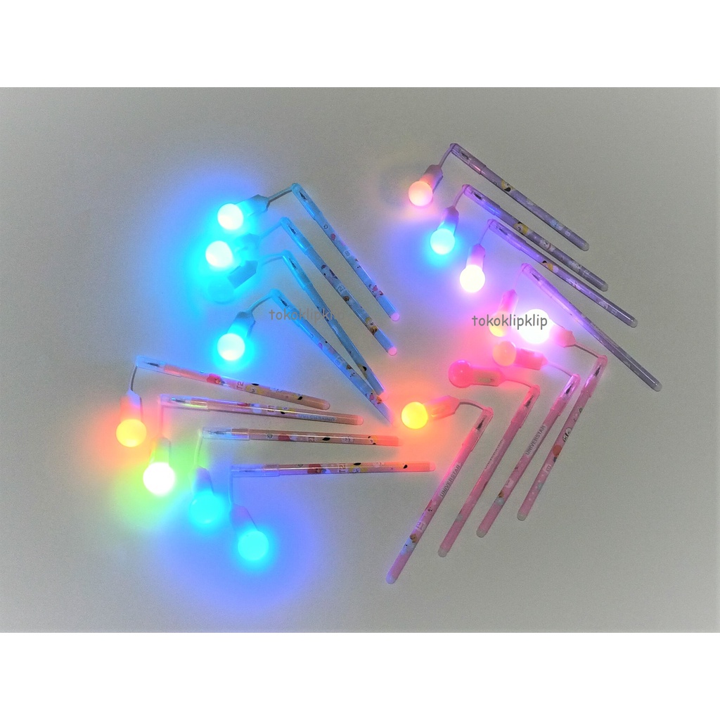 

Bolpen BTS Gel Balpoint gel lampu disco natal pen gel lampu pulpen