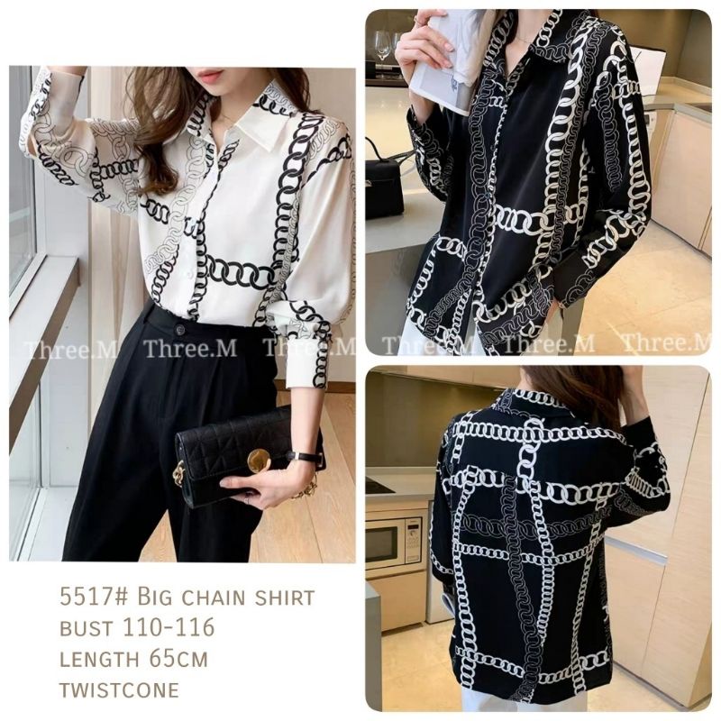 MDLV ~ 5517 BIG CHAIN SHIRT // KEMEJA LENGAN PANJANG WANITA // FASHION IMPORT WANITA