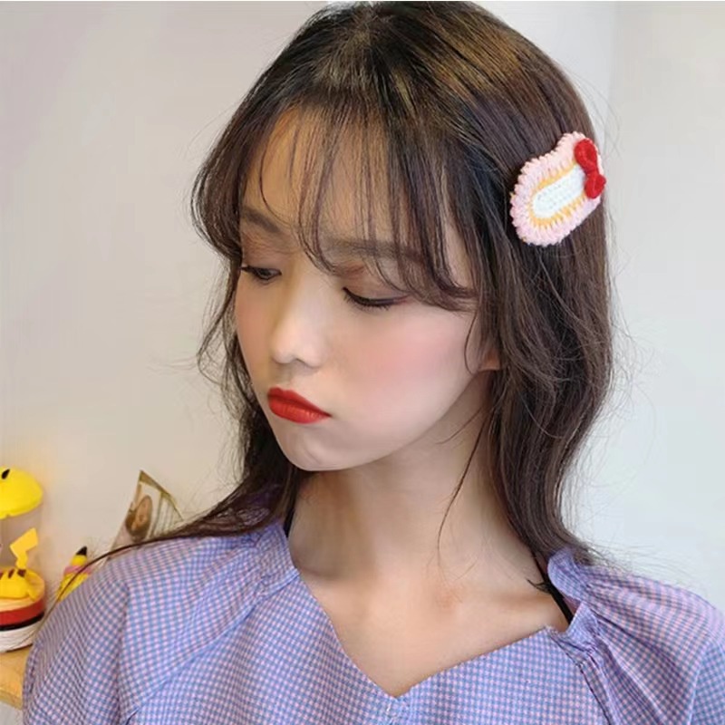 [COD] Jepit Rambut Wanita Rajut Hand Made Aksesoris Rambut Lucu Korean Fashion Import