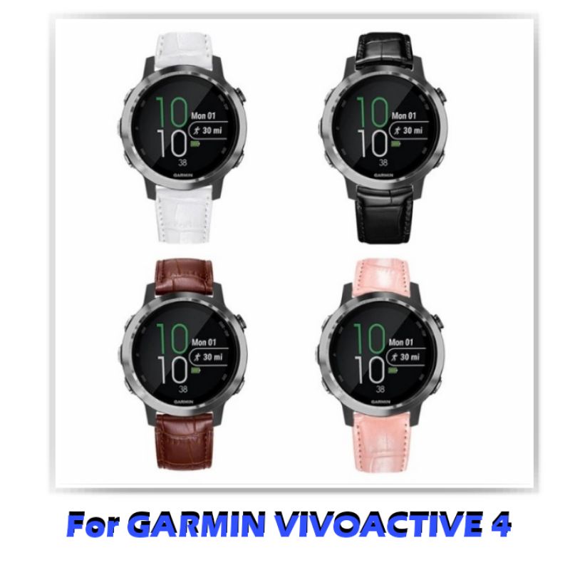 STRAP TALI JAM TANGAN - FOR GARMIN VIVOACTIVE 4 VIVOACTIVE4 22MM - KULIT STYLE LEATHER CROCODILE WATCH