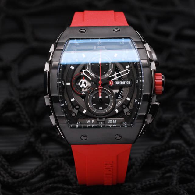 Jam expedition 6782 pria - hitam merah