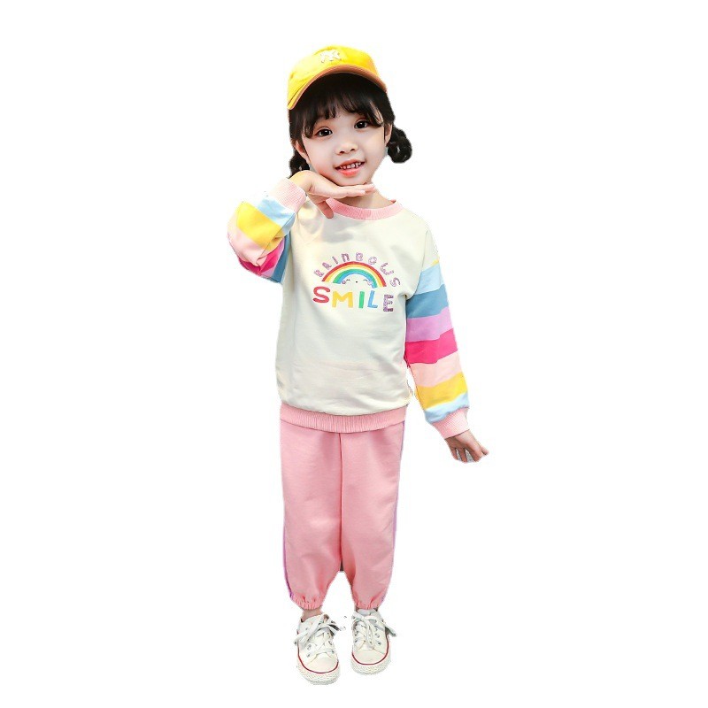 Setelan Baju Anak Perempuan Balita Import | 2 - 7 thn Kaos Anak Cewek / Kualitas Premium STLNG10 SMILE MB