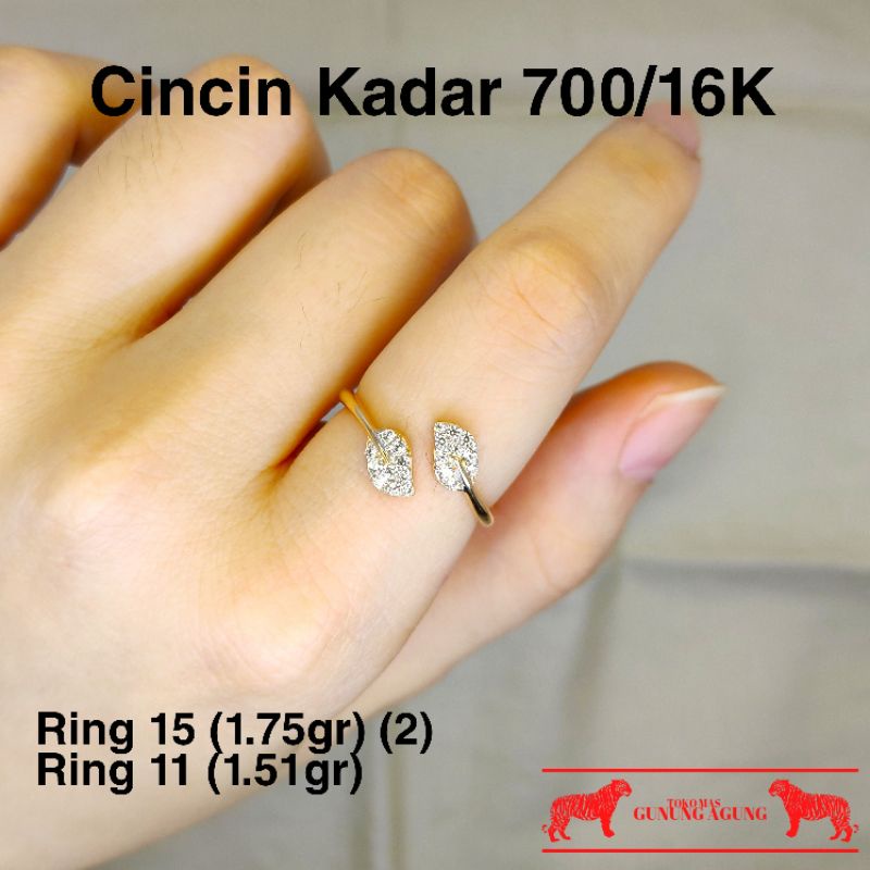 New Collection Cincin Selempang Kadar 700/16K Toko Mas Bekasi Emas Asli Termurah Cantik Kado Pacar F