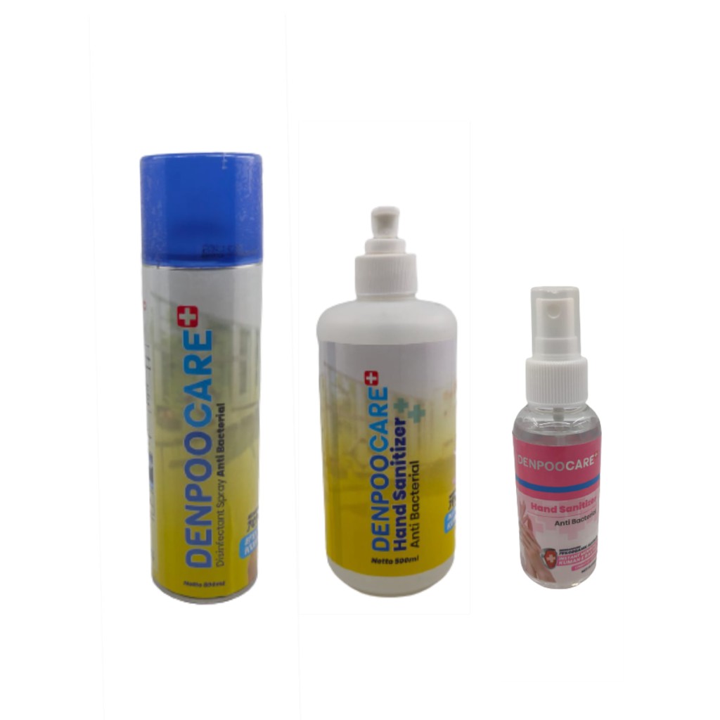 Denpoocare - Disinfectant Spray (500ml), Hand Sanitizer (500ml) & Hand Sanitizer (100ml)