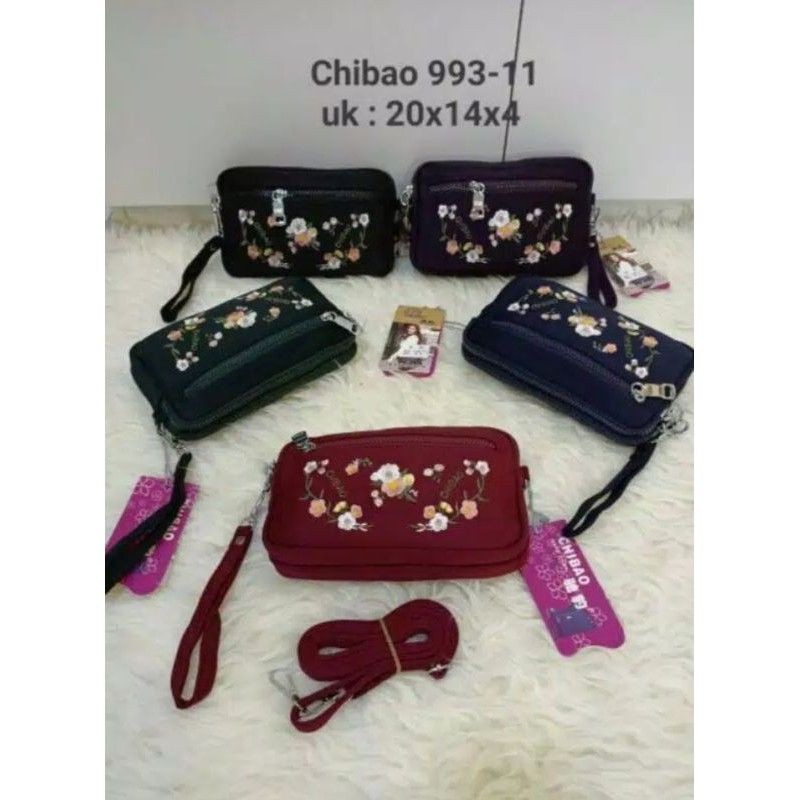Tas Chibao Selempang Wanita 993-11# Bordir Bunga