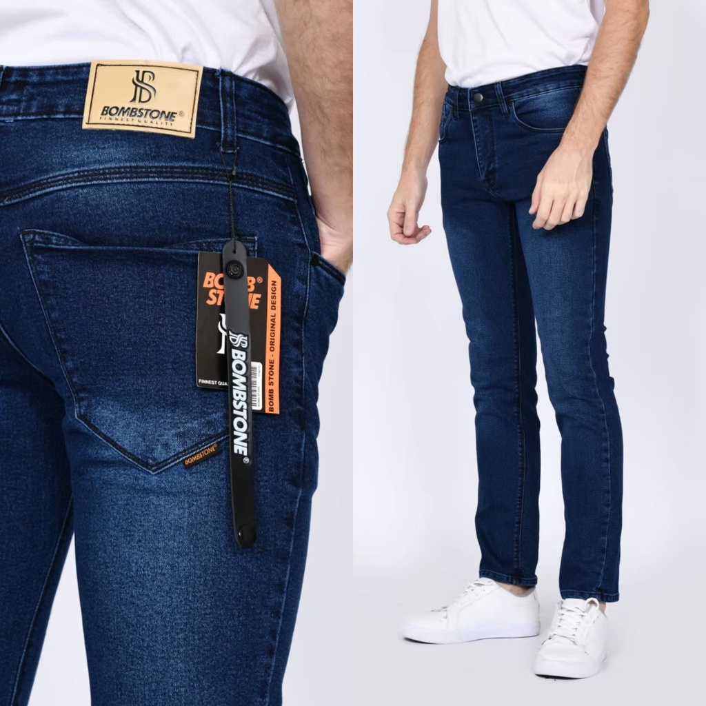 Celana Jeans Panjang Pria Slimfit Bombstone / Celana Jeans Abu Slimfit / Celana Jeans Pria