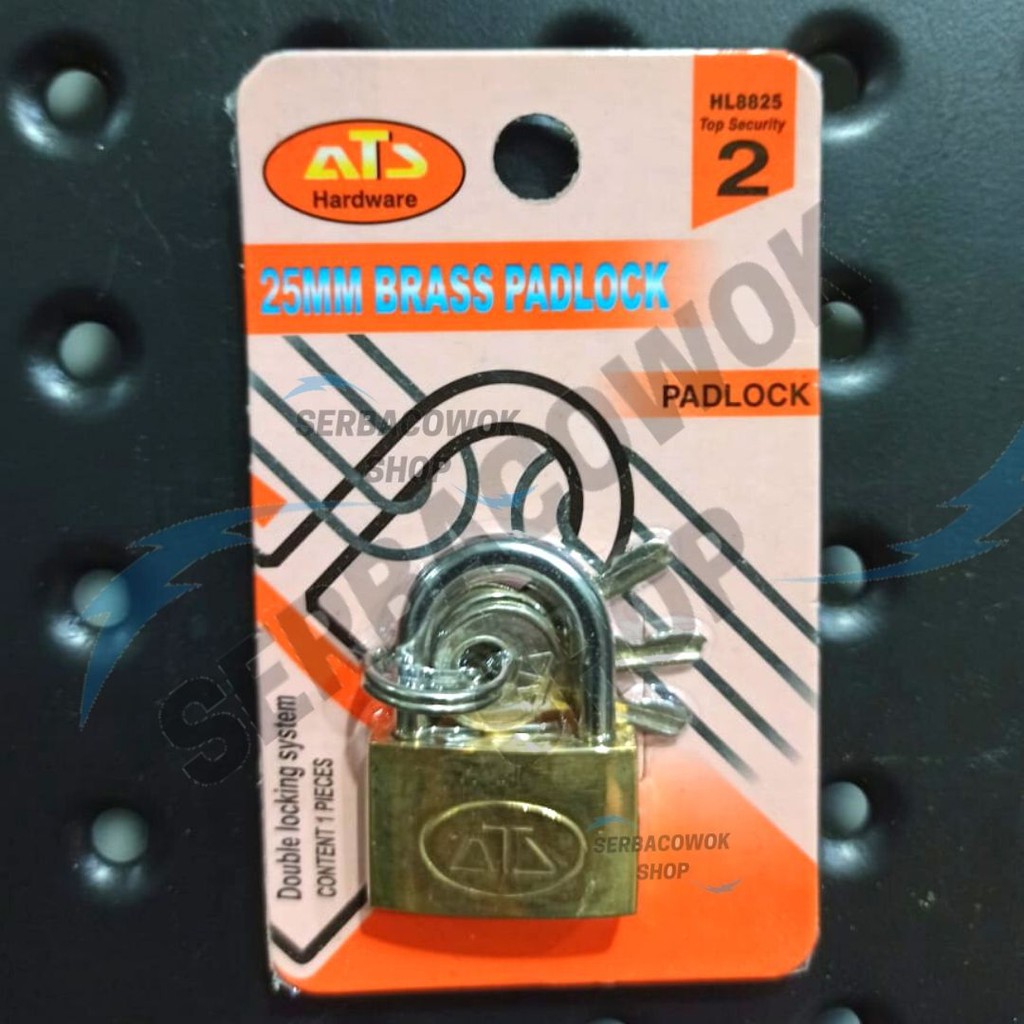 ATS Gembok Full Kuningan 25 mm Gembok Per Kuningan Brass Padlock Termurah Berkualitas