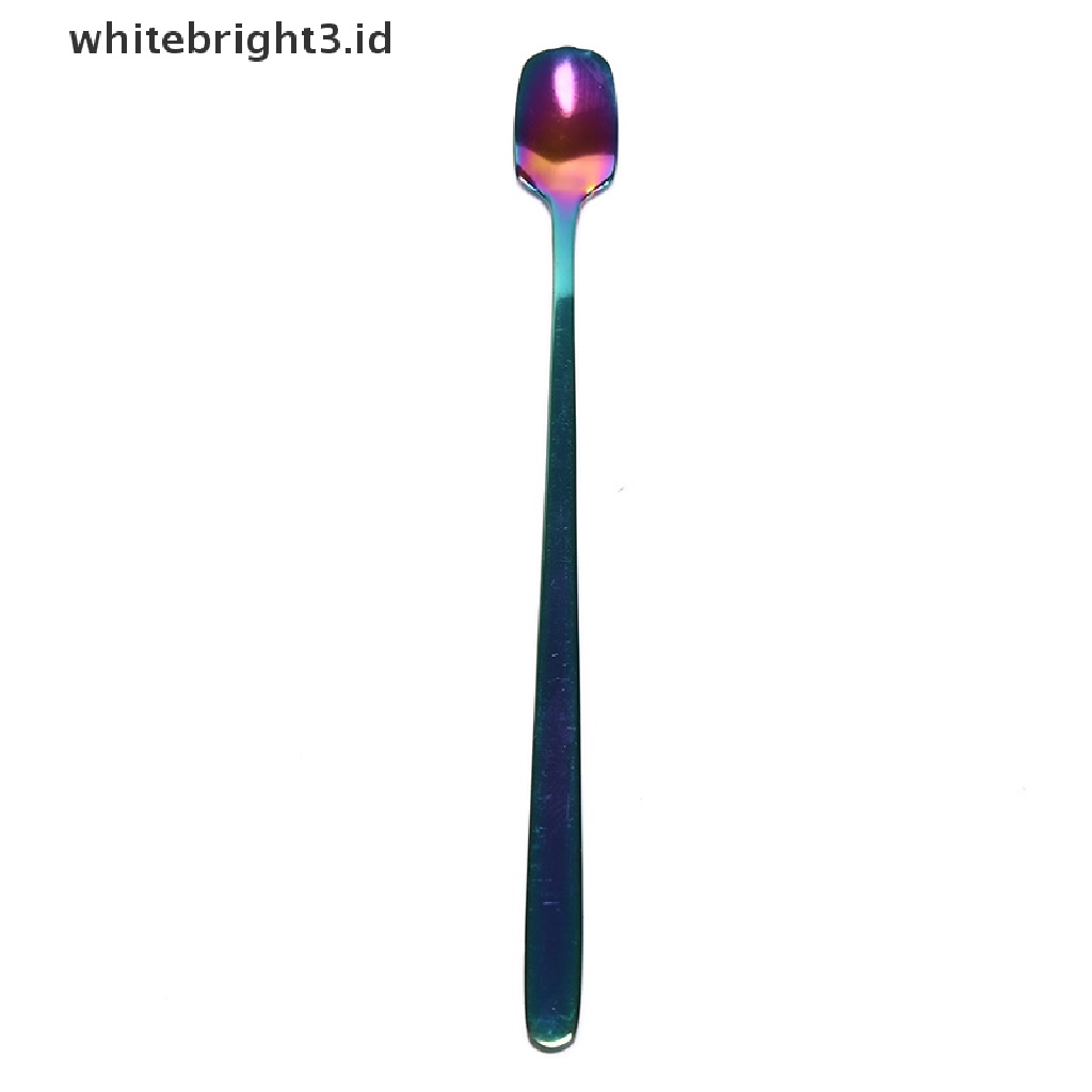 (whitebright3.id) 1pc Sendok Kopi Gagang Panjang Bahan Stainless Steel