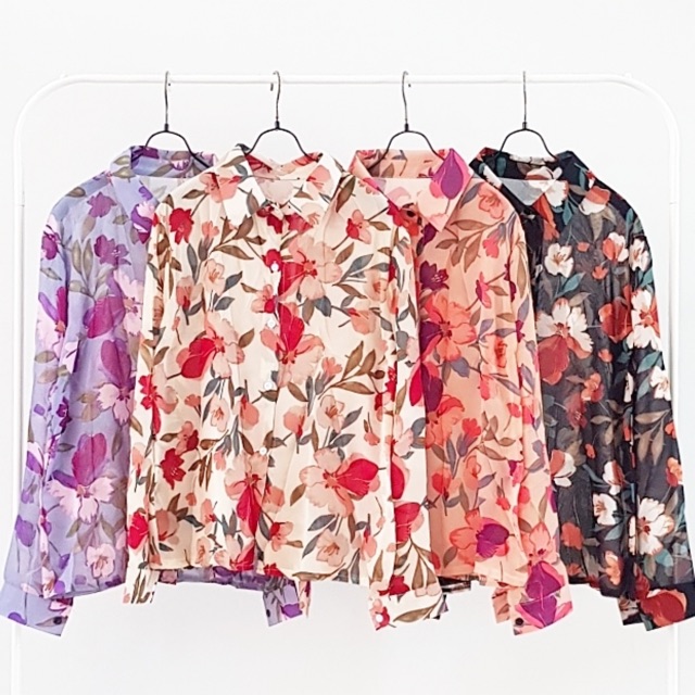 Kemeja bunga sifon import