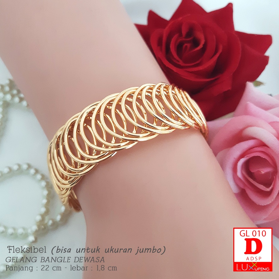 GL 010 Gelang Bebas Ukuran Free Size Gelang Lilit Gelang Fleksibel  Slap Bracelet Gelang Unik Ukuran Besar Bisa Dipakai Untuk Orang Gemuk Gelang Orang Kurus Perhiasan Wanita Emas Imitasi Gelang Bangle Slap Bracelet Luxx Xuping-D. Polos Lebar