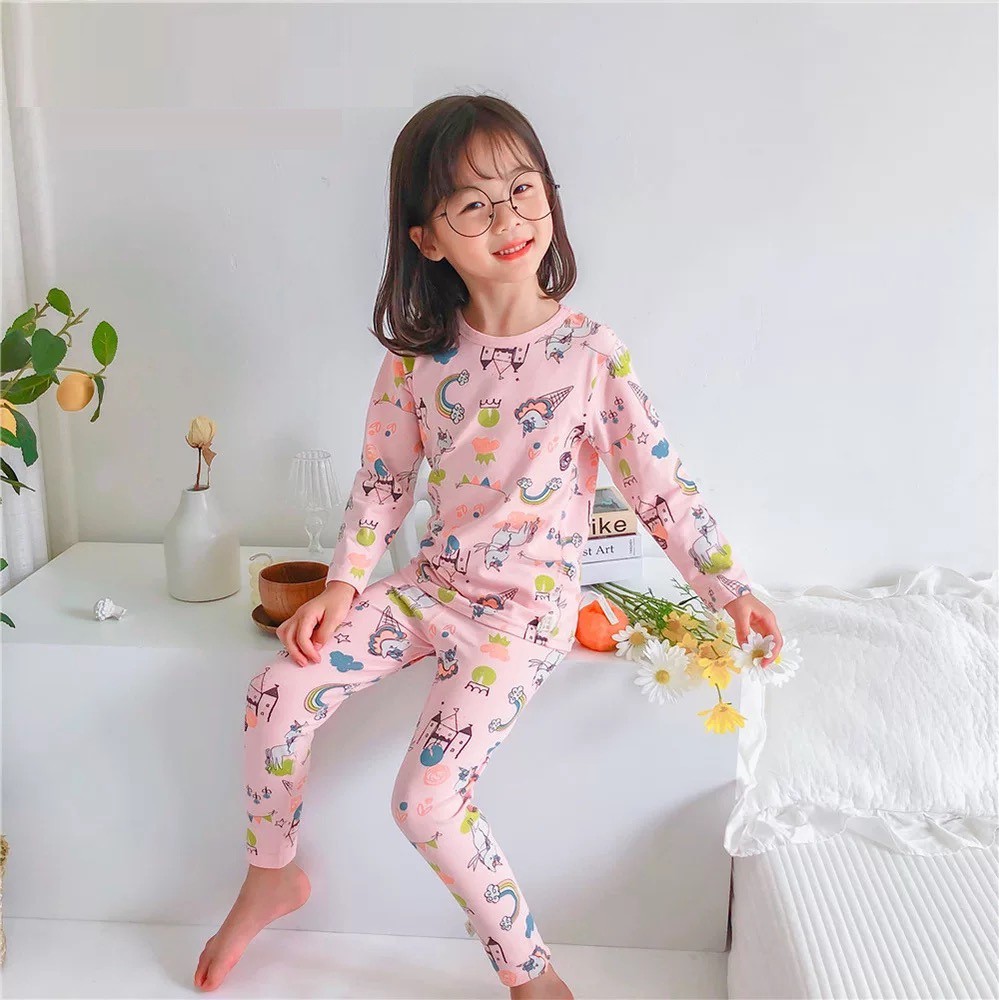 BAJU TIDUR ANAK SETELAN  LUCU KOREAN STYLE PREMIUM LEMBUT PEREMPUAN KH