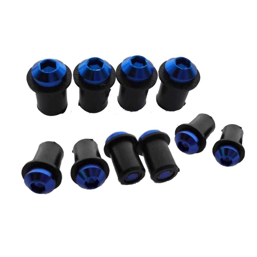 Preva 10Pcs Kaca Depan Motor Aluminium Moto Decor CNC Nuts Fastener