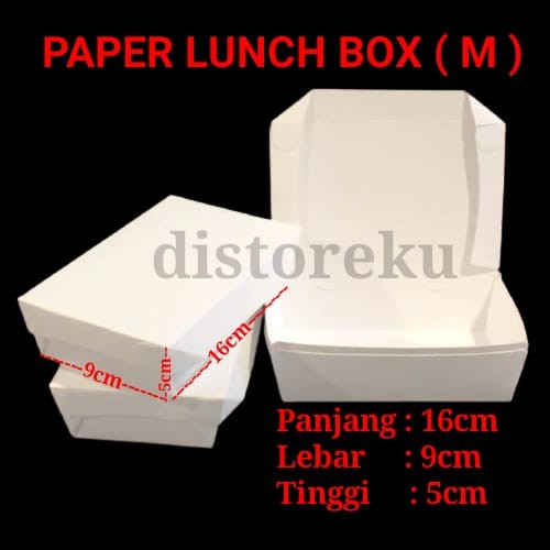 isi 50pcs PAPER LUNCH BOX MEDIUM TAKE AWAY BOX MAKANAN UKURAN SEDANG