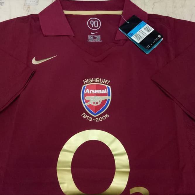 Jersey Bola Retro Arsenal Away 2005-2006 Grade Ori Import