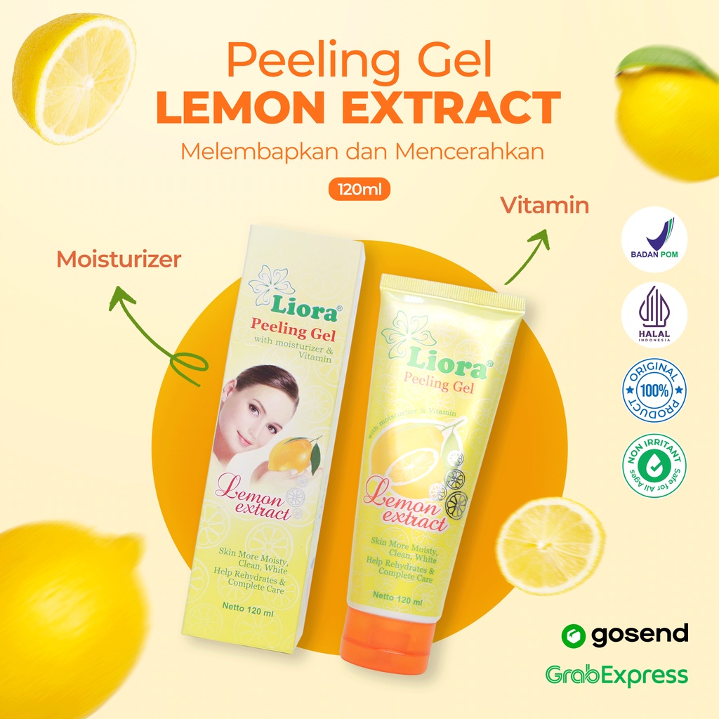 Liora Peeling Gel - Lemon Extract 120ml | Ekstrak Lemon Pencerah Pelembab
