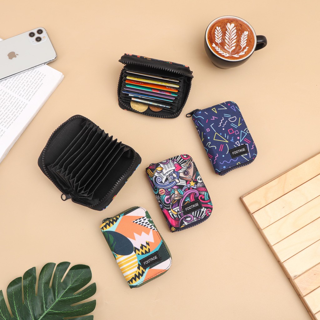 Dompet Kartu Card Holder Wallet Pria Wanita Banyak Slot Motif Footage