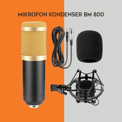 Microphone Mikrofon Kondenser BM-800 Studio dengan Shock Proof Mount