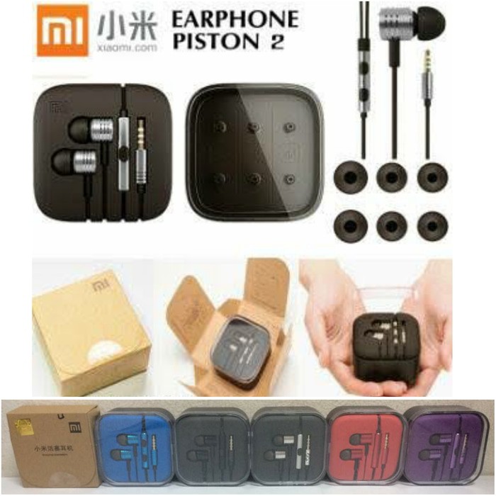 Stereo Headset XiaoMi Piston 2 Original OEM Hitam Handsfree Earphone Ori