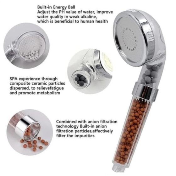 Shower 3 Mode Kamar Mandi - Shower Head Ion SPA Ionizer Healthy Crystal