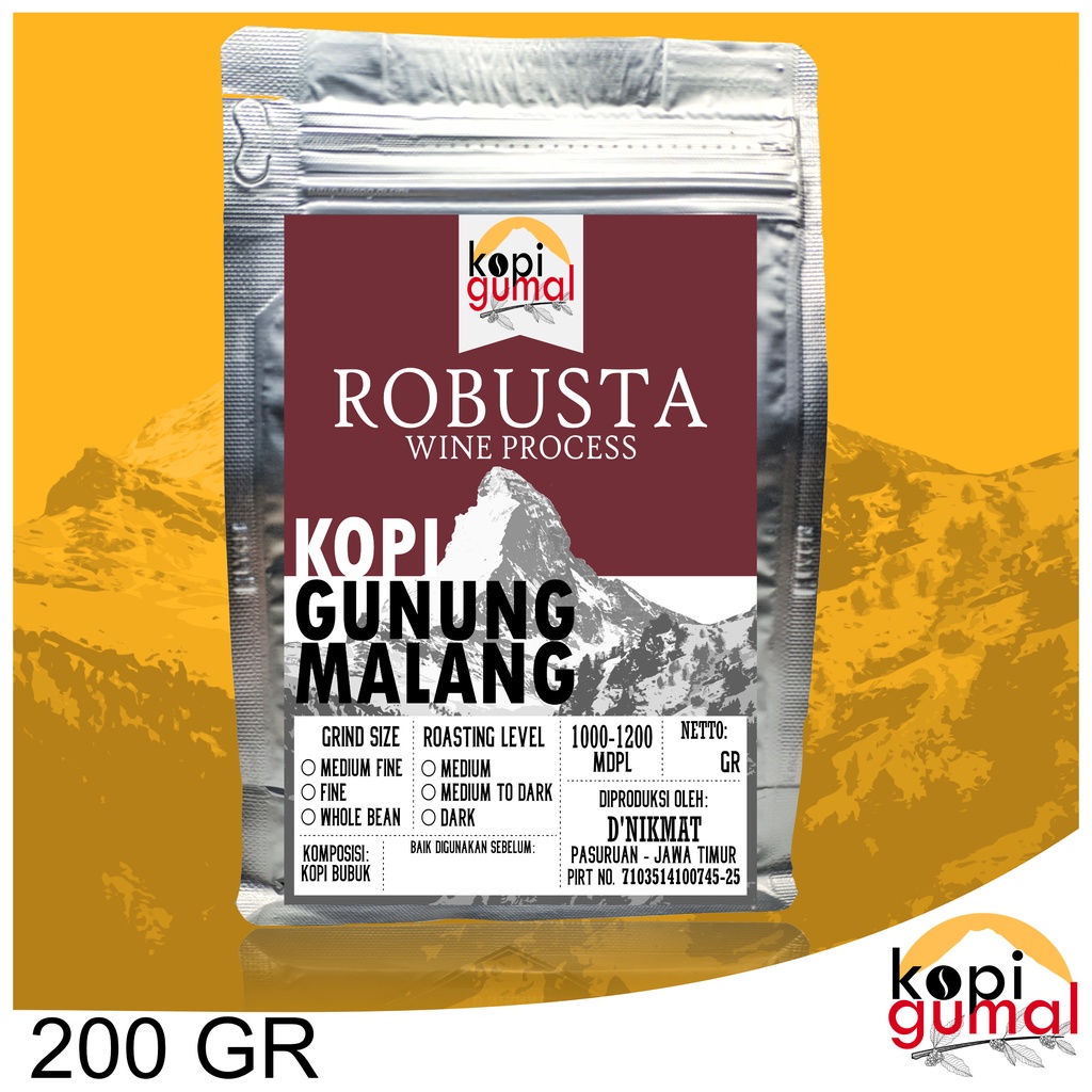 

DNikmat Kopi Gumal Robusta Wine 200gr