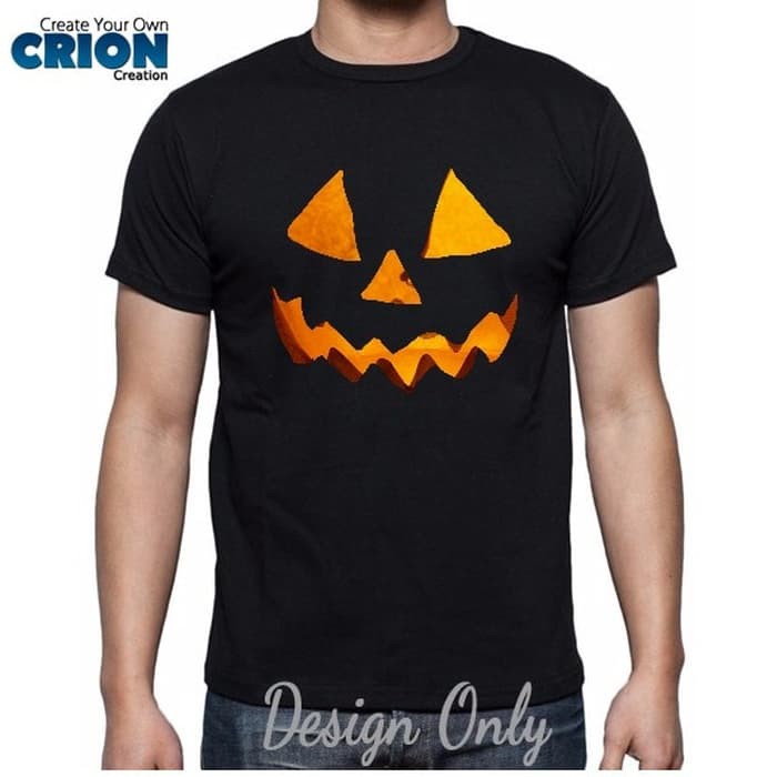 Kaos Halloween - Pumpkin Face Orange - By Crion