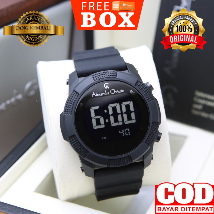 ORIGINAL JAM TANGAN ALEXANDRE CHRISTIE WANITA PRIA DIGITAL RUBBER AC 9342 9350 9367 9372 9364 O1