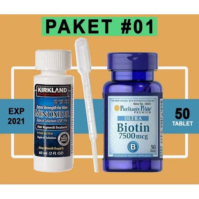 Paket Brewok Minoxidil dan Biotin 7500mcg original