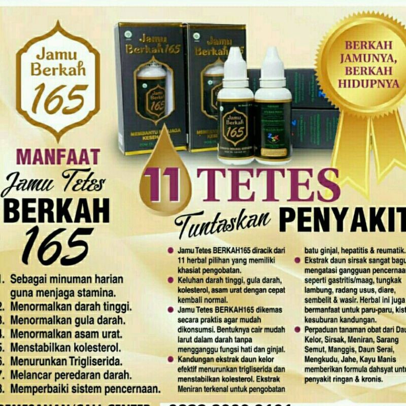Jamu Tetes Berkah 165 Original ( BPOM )