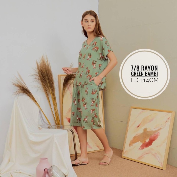 Promo nih    BAJU TIDUR WANITA/ PIYAMA DEWASA CELANA 7/8 ALLSIZE & JUMBO IMPORT   Premium Quality