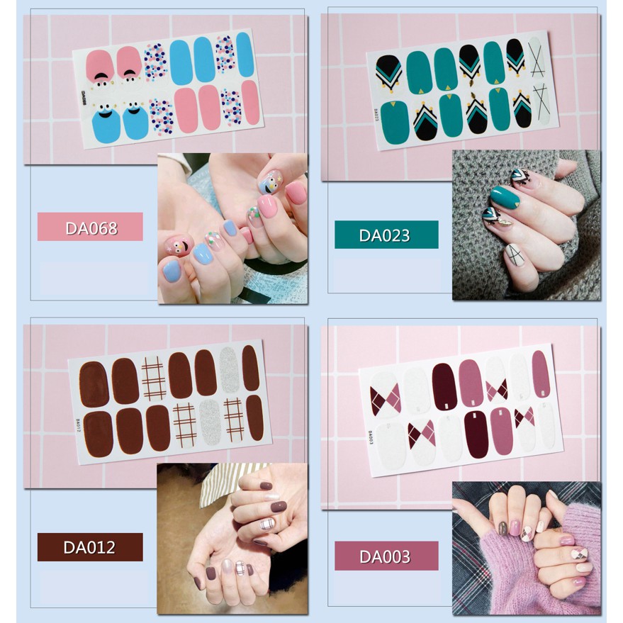 14Pcs/Stiker Kuku Murah / Nail Art Sticker / Nail Art Stiker / Nail Art &amp; Sticker DA Series