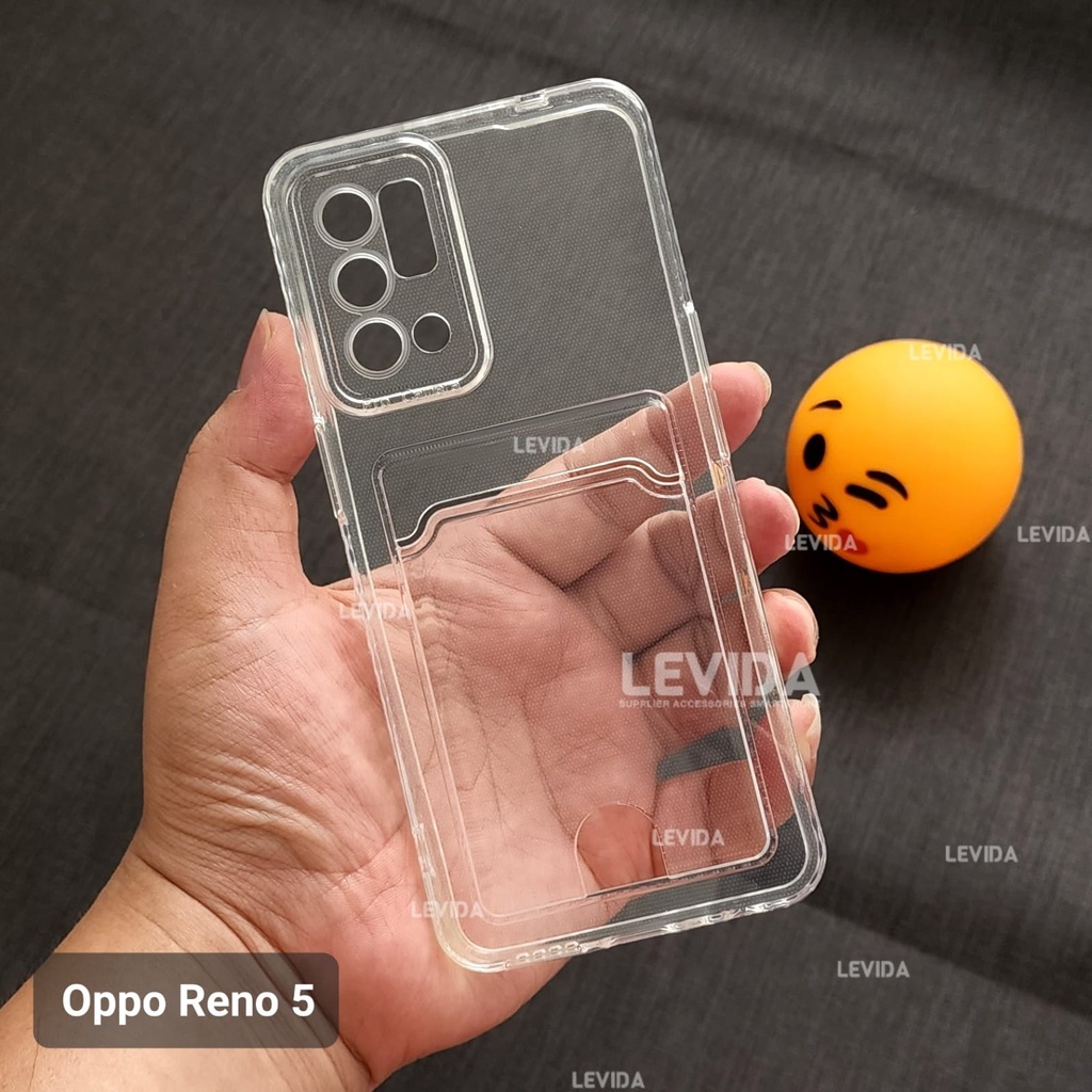 Oppo Reno 6 5G  Oppo Reno 7 5G Clear Wallet Card Case Bening / Card Case Slot Kartu Bening  Oppo Ren