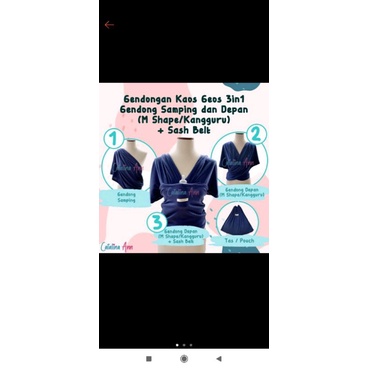 gendongan kaos geos 3in 1 catalina ann bisa  m shape dan samping  plus shas belt