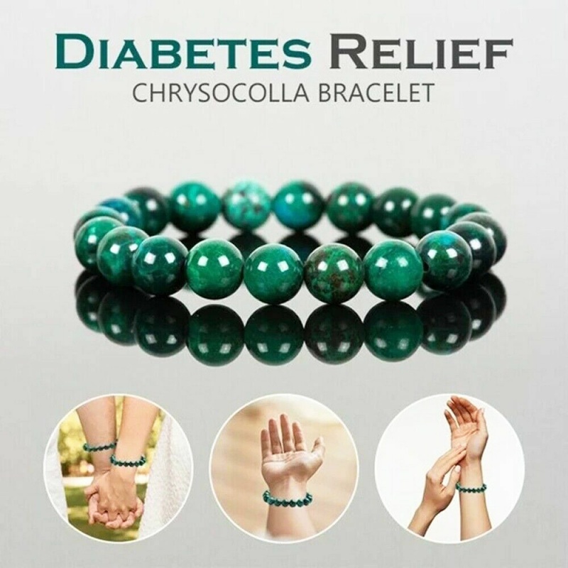 Gelang Manik-Manik Chakra Chrysocolla Malachite Adjustable Untuk Pria Dan Wanita