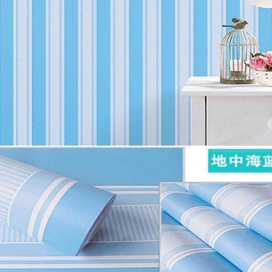 Wdk 5980 3roll 2kg Wallpaper Dinding Salur Pink Hijau Biru Ungu Pelangi Warna Elegant 45cm X 1 Shopee Indonesia