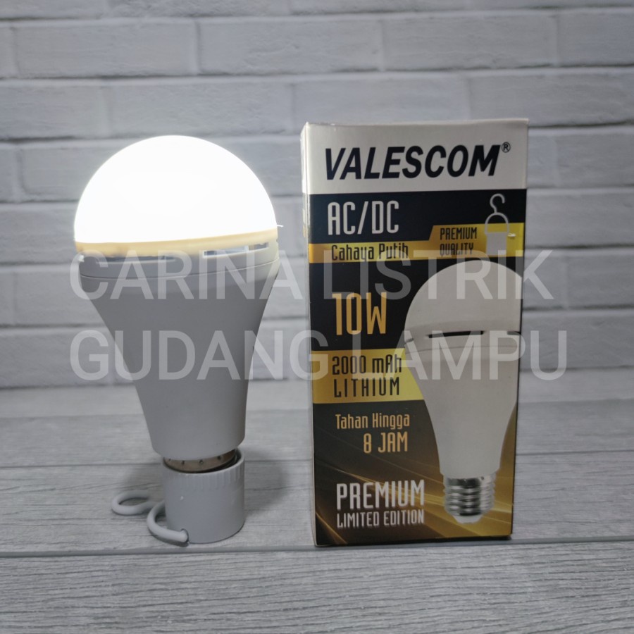 COD Bohlam LED Sentuh Lampu Emergency Valescom Premium 10Watt SNI