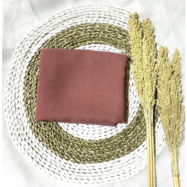 Jilbab segi empat Cornskin Premium Jahit Tepi/ Jilbab Serat Jagung / CORNSKIN-Rose wood