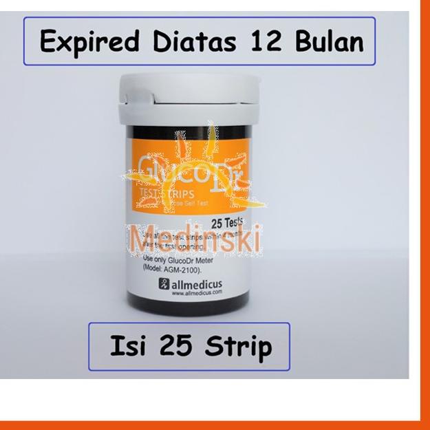 Strip Glur BioSensor Isi 25 Stik Kode 8 Gluco Dr Tes Cek Gula Darah GDS AGM-2100 AGM2100
