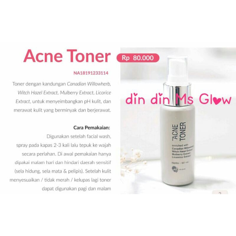 Ms glow Acne Toner / Ms glow toner acne