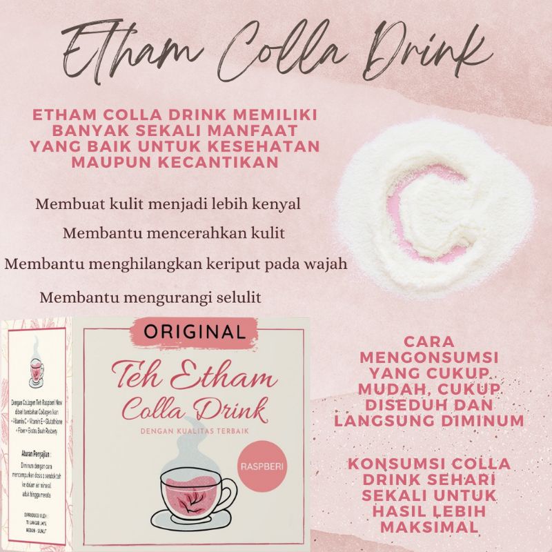 (SIAP KIRIM) - jestham teh collagen/ jestham etham colla drink/ jestham teh etham rasberry/ collagen