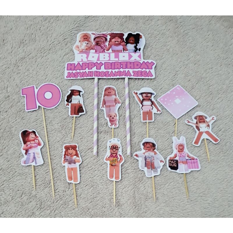 topper/hiasan kue roblox girl