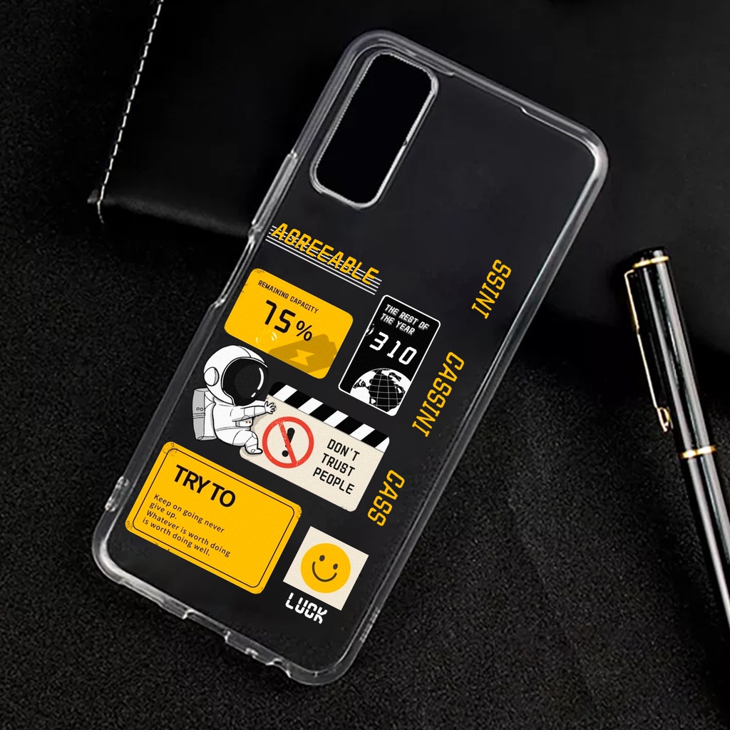 Soft case Bening VIVO Y15S Y01 Motif Astronot - Case bening - Soft case bening - Kesing bening - Cas