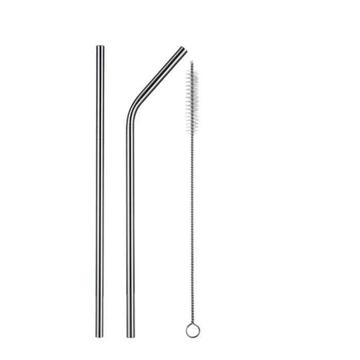 Sedotan Stainless Steel Sedotan Besi Lurus Bengkok Lengkung - Stainless steel straw - SEDOTAN STAINLESS STEEL PER PC