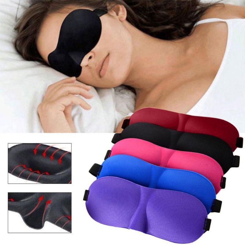 Penutup Mata Tidur 3D Sleep Mask Eye Mask Travel Masker Pelelap Tidur insomnia Soft Sleeping Googles Kacamata Tidur - Warna