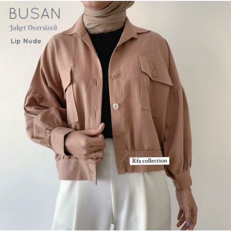 Busan Jaket Linen Oversize Korean Style Premium Quality