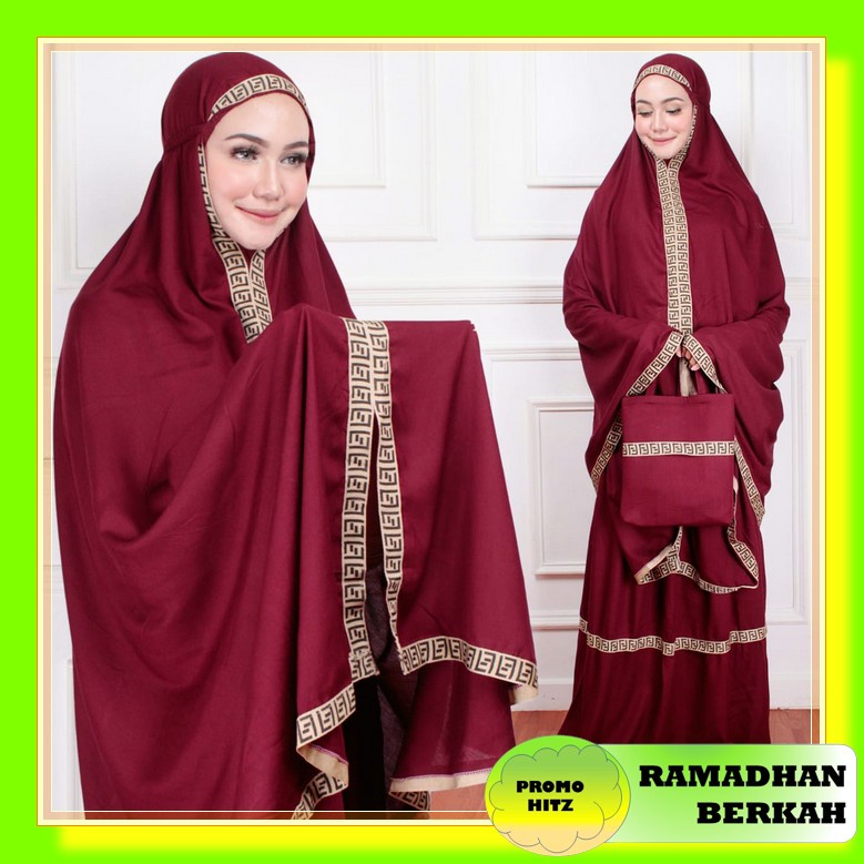 Mukena Marwah Remaja Dan Dewasa Hijab Arrafi Terbaru Original /Mukena Katun Rayon Motif Arrafi /Muke