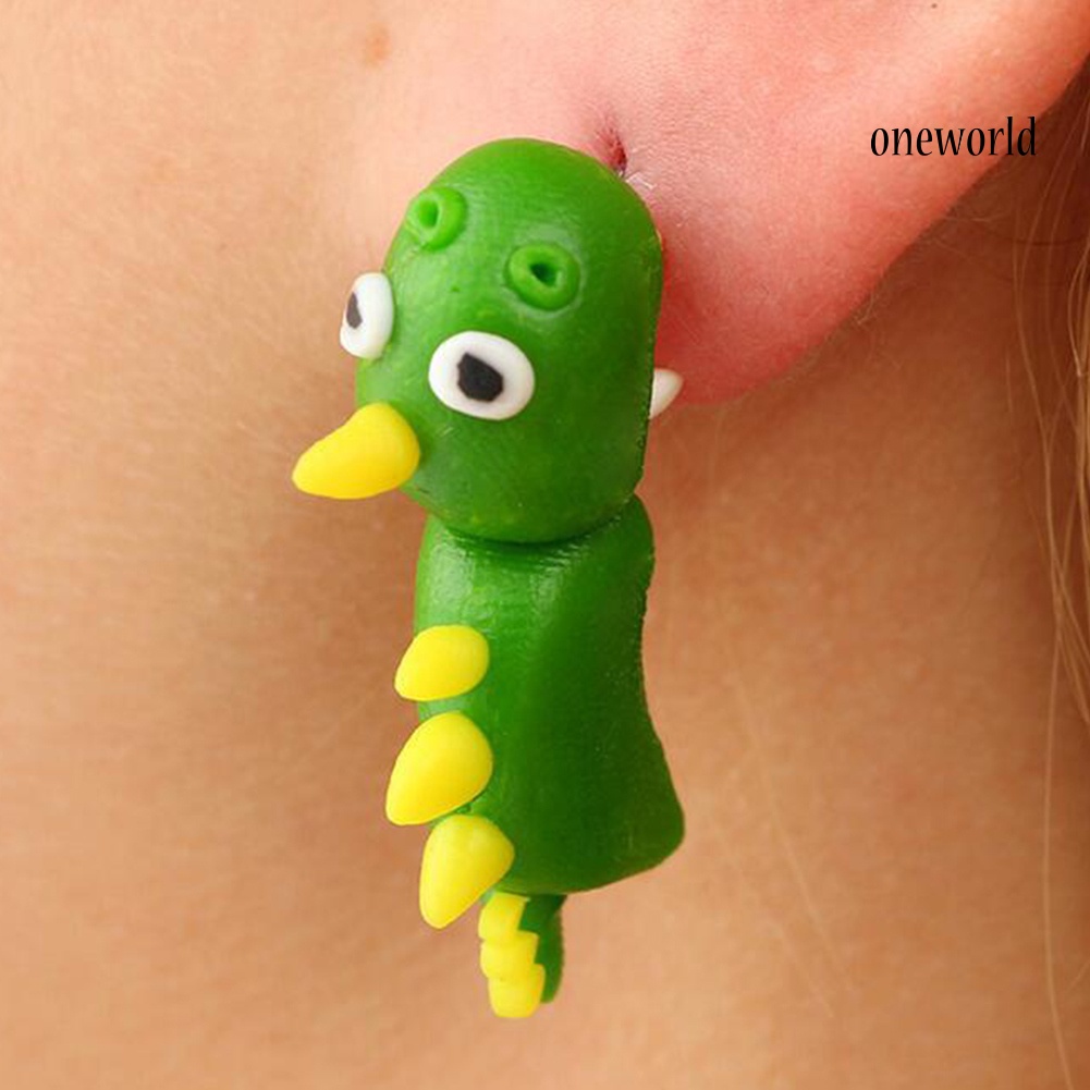 OW# Women Lovely Animal Shape Eardrop Soft Clay Ear Stud Earrings Jewelry Accessory