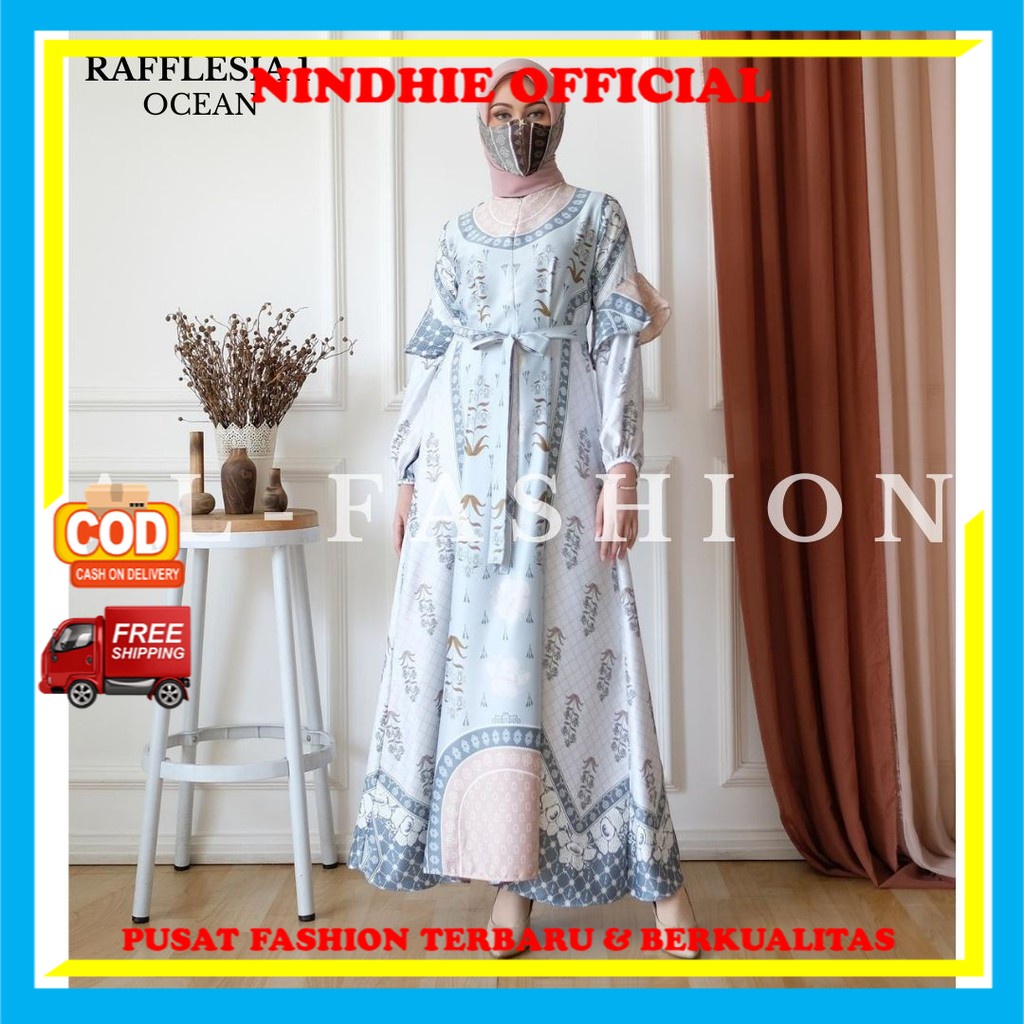 GAMIS TERBARU RAFFLESIA DRESS GRATIS MASKER Baju Gamis Wanita Perempuan Cewek Dewasa Remaja Kekinian